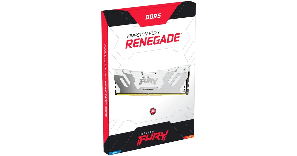 Kingston FURY DIMM 16 GB DDR5-7200, Arbeitsspeicher(weiß, KF572C38RW-16, Renegade, INTEL XMP)