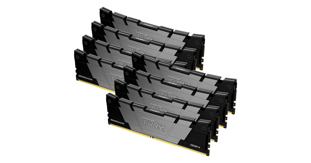 Kingston FURY DIMM 256 GB DDR4-3200 (8x 32 GB) Octo-Kit, Arbeitsspeicher(schwarz/silber, KF432C16RB2K8/256, FURY Renegade Black XMP, INTEL XMP)