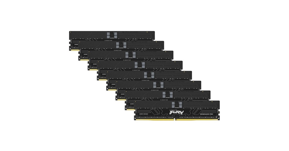 Kingston FURY DIMM 256 GB DDR5-6000 (8x 32 GB) Octa-Kit, Arbeitsspeicher(schwarz, KF560R32RBK8-256, Renegade Pro, INTEL XMP) Kingston FURY DIMM 256 GB DDR5-6000 (8x 32 GB) Octa-Kit, Arbeitsspeicher(schwarz, KF560R32RBK8-256, Renegade Pro, INTEL XMP)