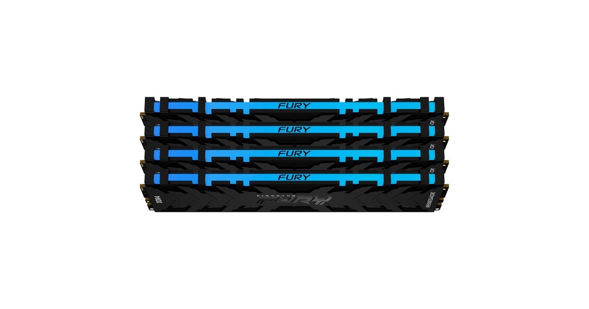 Kingston FURY DIMM 32 GB DDR4-3600 (4x 8 GB) Quad-Kit, Arbeitsspeicher(schwarz, KF436C16RBAK4/32, Renegade RGB, INTEL XMP)