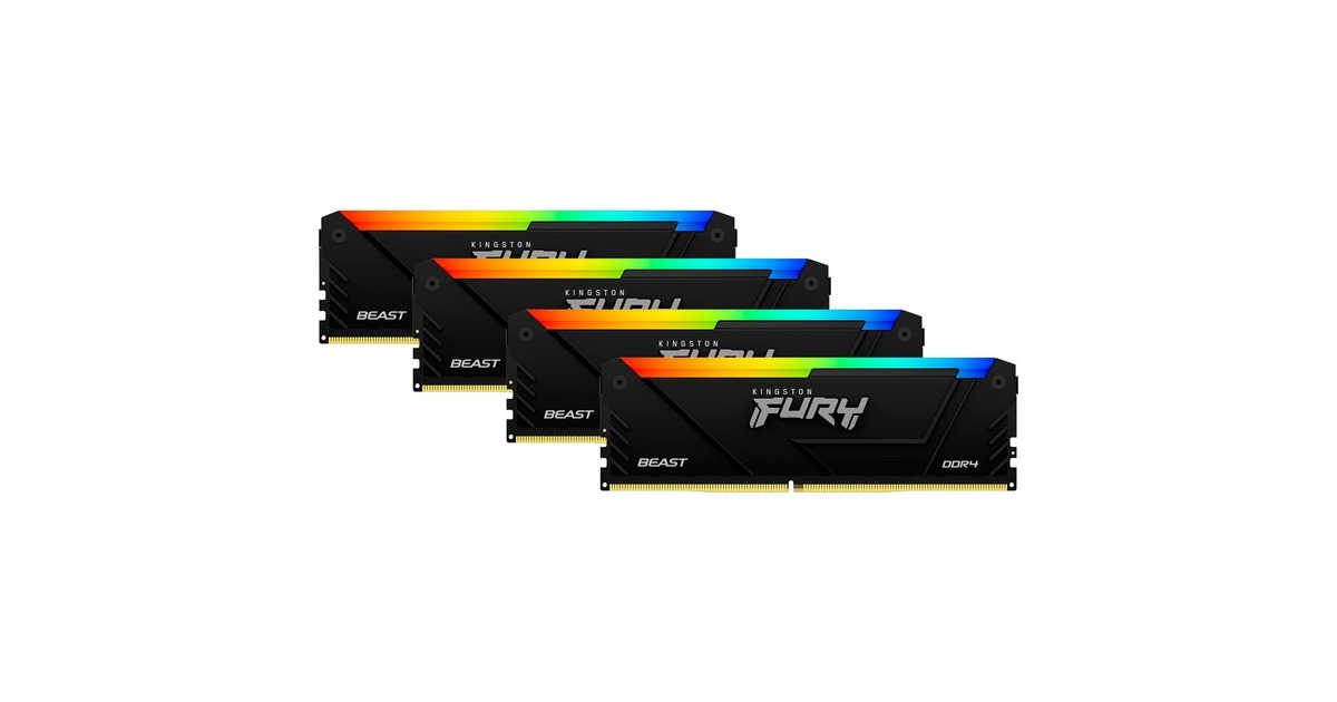 Kingston FURY DIMM 32 GB DDR4-3600 (4x 8 GB) Quad-Kit , Arbeitsspeicher(schwarz, KF436C17BB2AK4/32, Beast RGB, INTEL XMP) Kingston FURY DIMM 32 GB DDR4-3600 (4x 8 GB) Quad-Kit , Arbeitsspeicher(schwarz, KF436C17BB2AK4/32, Beast RGB, INTEL XMP)