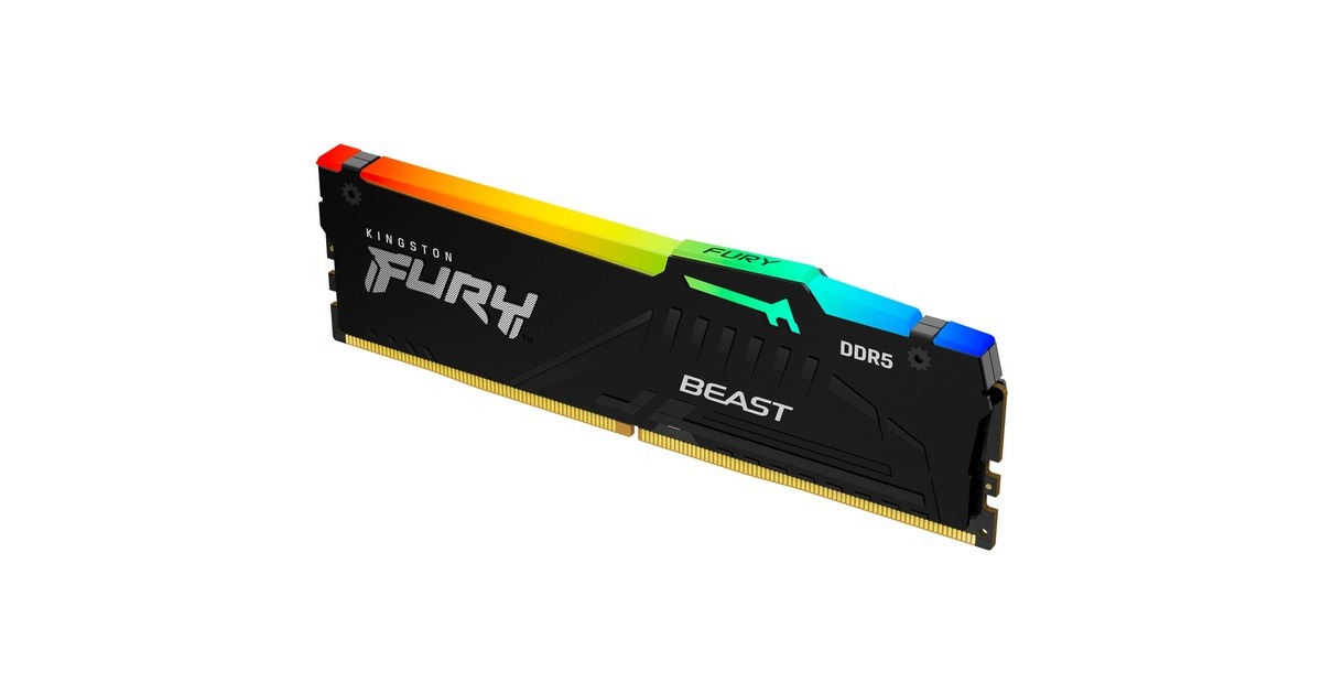 Kingston FURY DIMM 32 GB DDR5-4800, Arbeitsspeicher(schwarz, KF548C38BBA-32, Beast RGB, INTEL XMP)