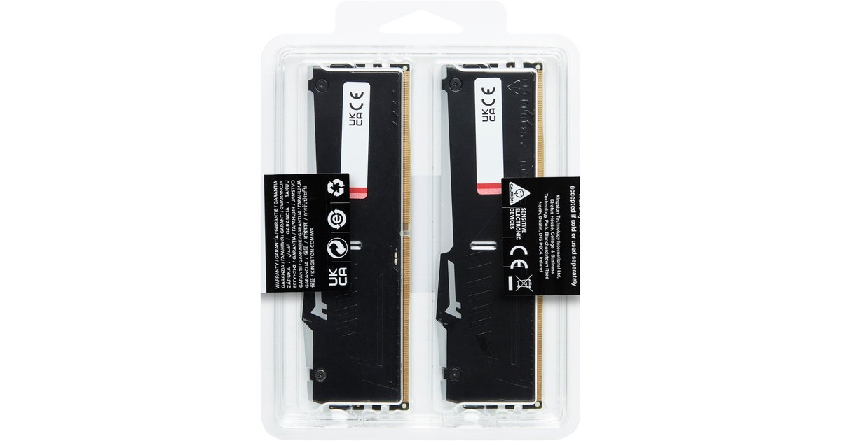 Kingston FURY DIMM 32 GB DDR5-5200 (2x 16 GB) Dual-Kit, Arbeitsspeicher(schwarz, KF552C36BBEAK2-32, Fury Beast RGB, INTEL XMP, AMD EXPO)