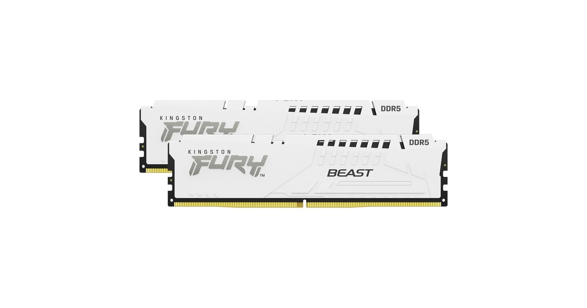 Kingston FURY DIMM 32 GB DDR5-5200 (2x 16 GB) Dual-Kit, Arbeitsspeicher(weiß, KF552C36BWEK2-32, Beast, INTEL XMP, AMD EXPO)
