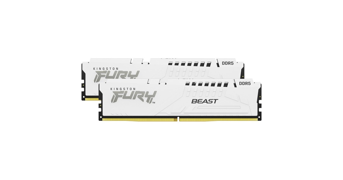 Kingston FURY DIMM 32 GB DDR5-5200 (2x 16 GB) Dual-Kit, Arbeitsspeicher(weiß, KF552C36BWEAK2-32, Beast RGB, INTEL XMP, AMD EXPO)