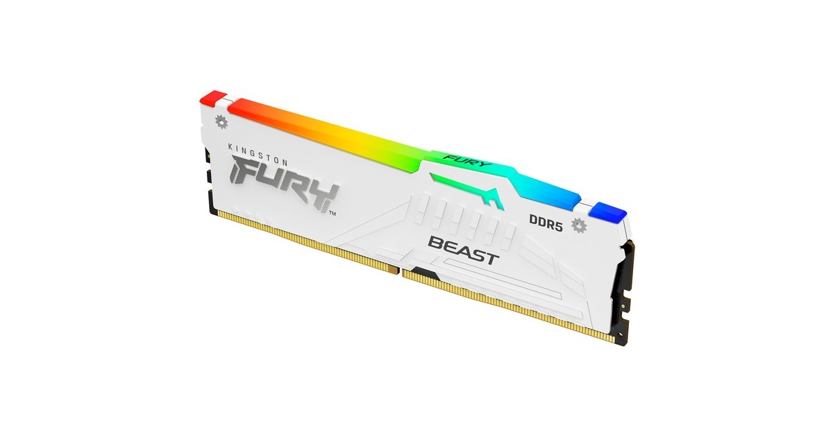 Kingston FURY DIMM 32 GB DDR5-5200 (2x 16 GB) Dual-Kit, Arbeitsspeicher(weiß, KF552C40BWAK2-32, Beast RGB, INTEL XMP)