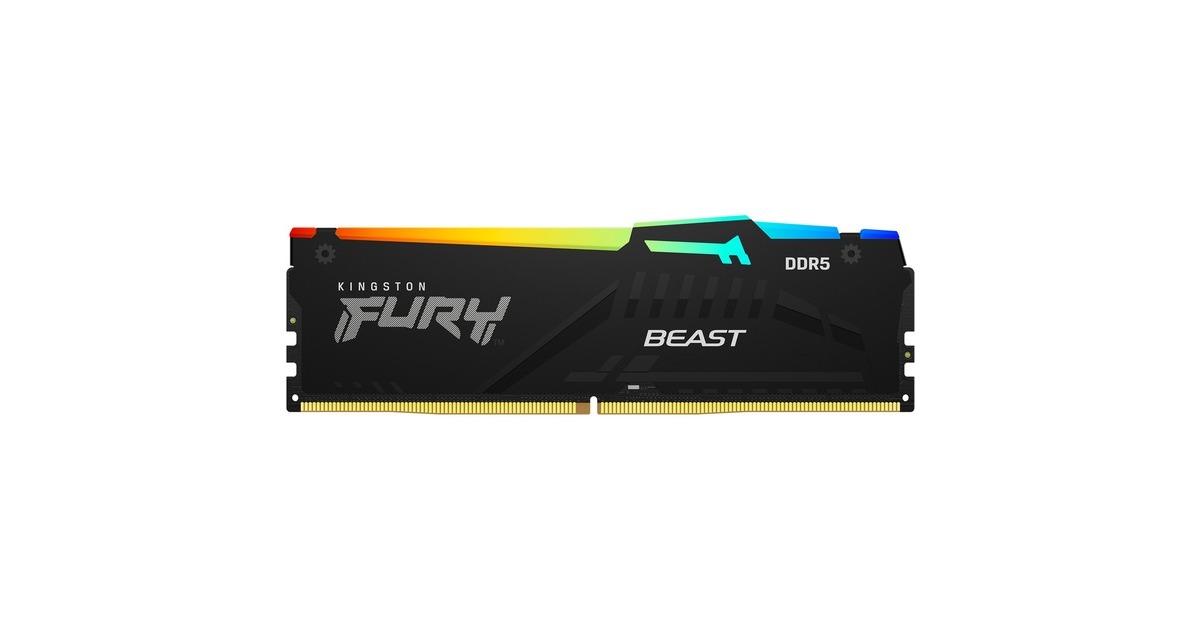 Kingston FURY DIMM 32 GB DDR5-5200, Arbeitsspeicher(schwarz, KF552C40BBA-32, Fury Beast RGB, INTEL XMP)