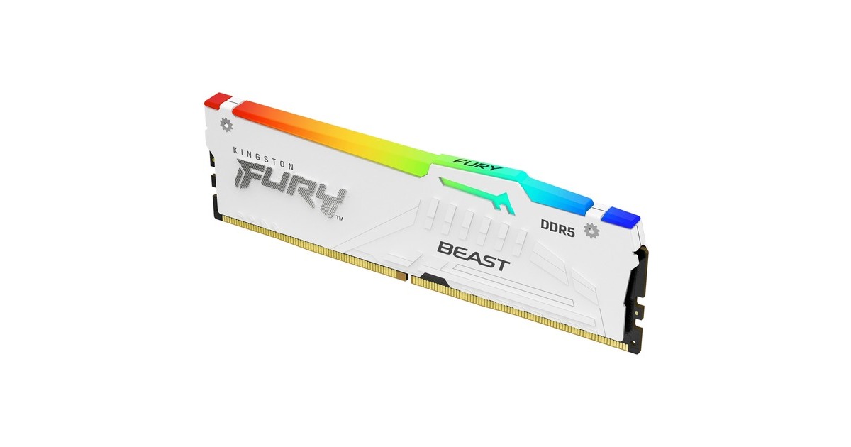 Kingston FURY DIMM 32 GB DDR5-5200, Arbeitsspeicher(weiß, KF552C40BWA-32, Beast RGB, INTEL XMP)