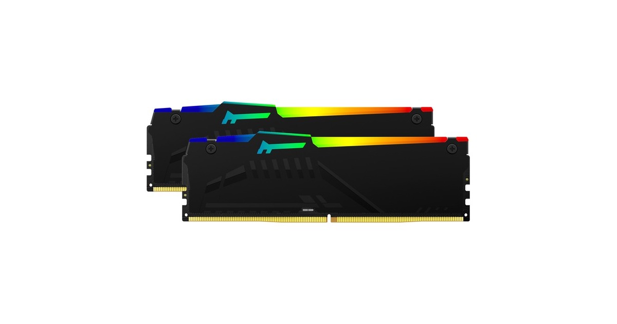 Kingston FURY DIMM 32 GB DDR5-5600 (2x 16 GB) Dual-Kit, Arbeitsspeicher(schwarz, KF556C36BBEAK2-32, Fury Beast RGB, INTEL XMP, AMD EXPO)