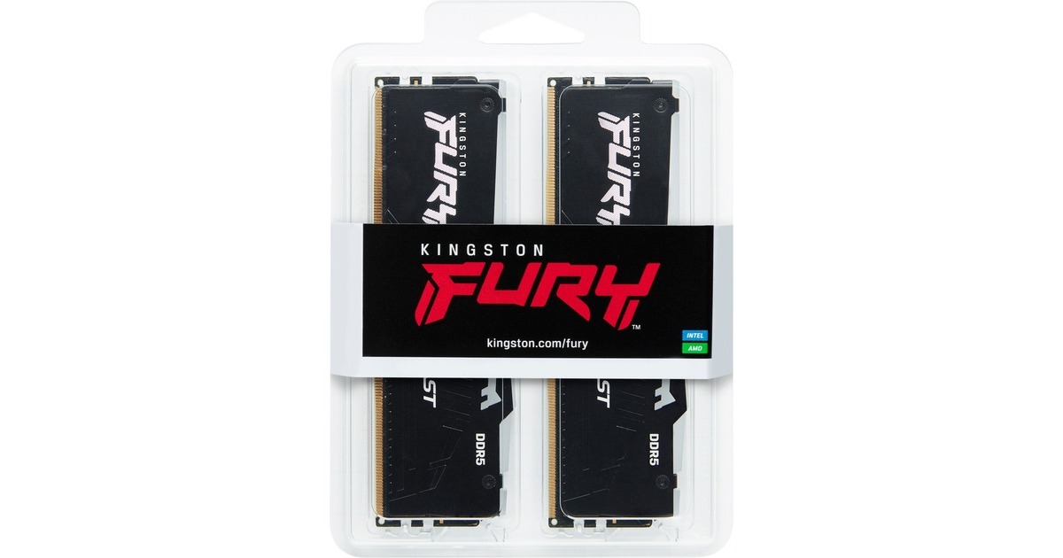 Kingston FURY DIMM 32 GB DDR5-5600 (2x 16 GB) Dual-Kit, Arbeitsspeicher(schwarz, KF556C36BBEAK2-32, Fury Beast RGB, INTEL XMP, AMD EXPO)