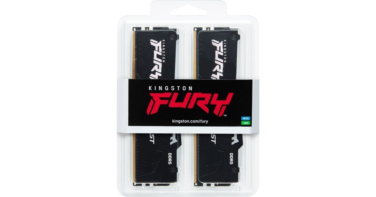Kingston FURY DIMM 32 GB DDR5-5600 (2x 16 GB) Dual-Kit, Arbeitsspeicher(schwarz, KF556C36BBEAK2-32, Fury Beast RGB, INTEL XMP, AMD EXPO, Outlet)