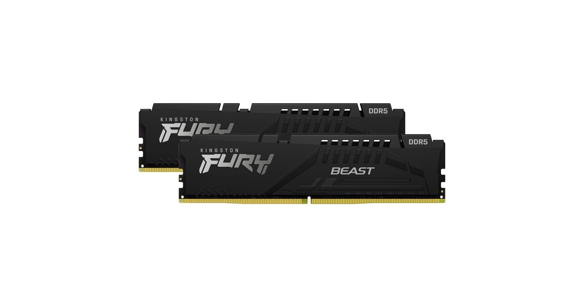 Kingston FURY DIMM 32 GB DDR5-6000 (2x 16 GB) Dual-Kit, Arbeitsspeicher(schwarz, KF560C40BBK2-32, FURY Beast, INTEL XMP)
