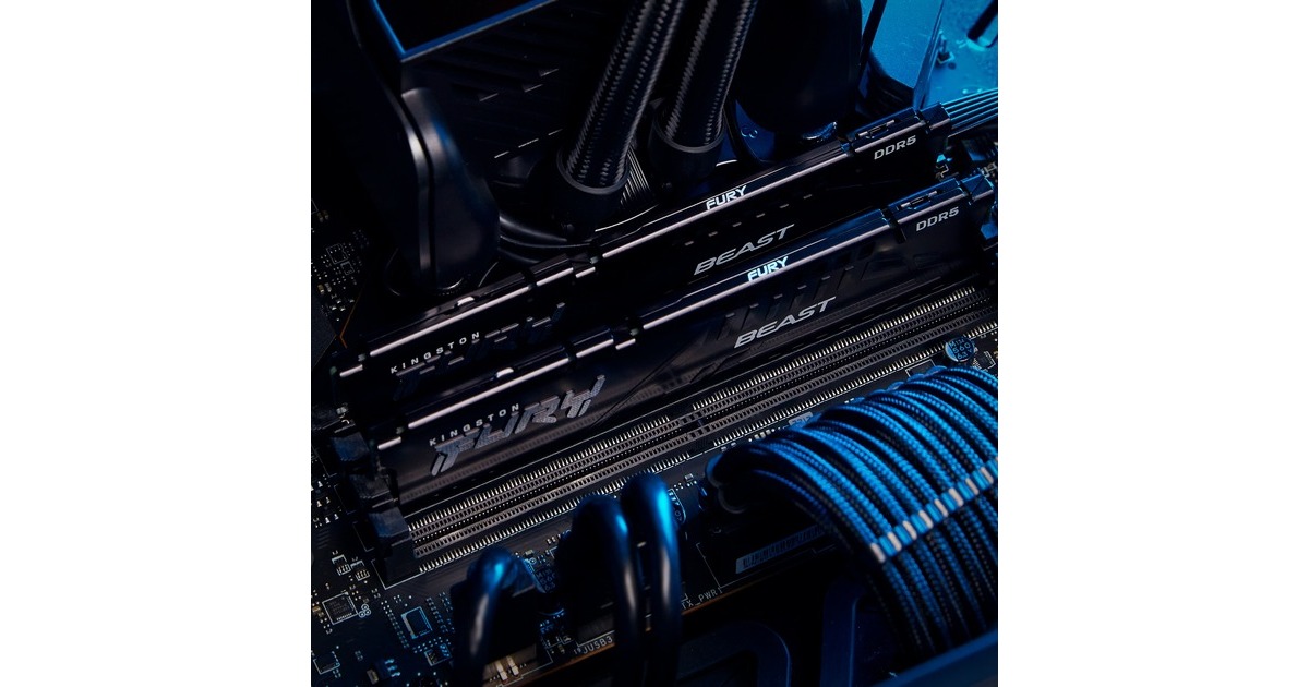 Kingston FURY DIMM 32 GB DDR5-6000 (2x 16 GB) Dual-Kit, Arbeitsspeicher(schwarz, KF560C40BBK2-32, FURY Beast, INTEL XMP)