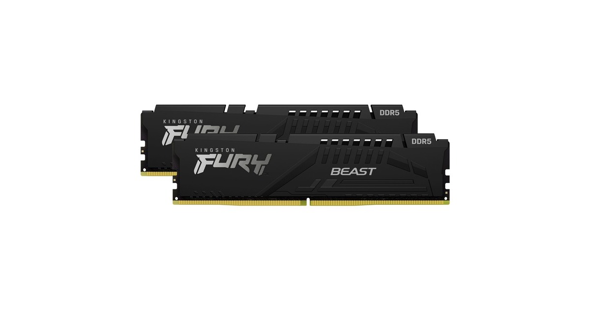Kingston FURY DIMM 32 GB DDR5-6000 (2x 16 GB) Dual-Kit, Arbeitsspeicher(schwarz, KF560C36BBEK2-32, Fury Beast, INTEL XMP, AMD EXPO)