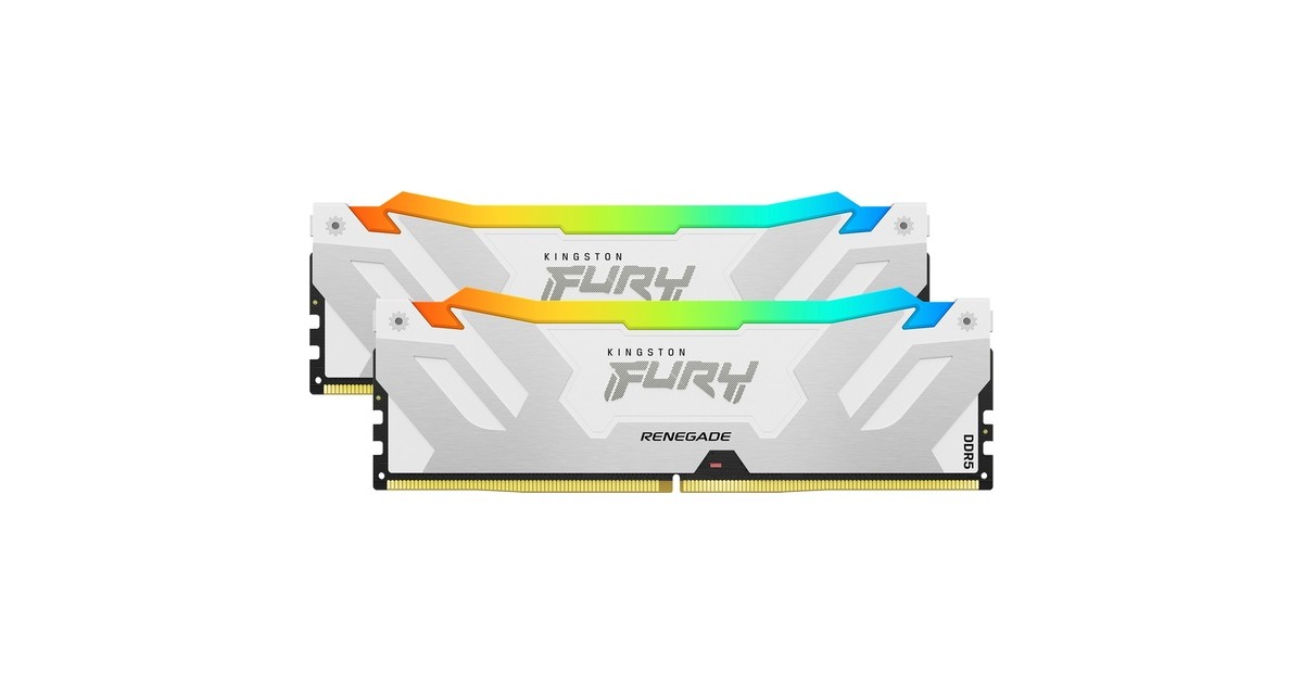 Kingston FURY DIMM 32 GB DDR5-6000 (2x 16 GB) Dual-Kit, Arbeitsspeicher(weiß, KF560C32RWAK2-32, Renegade RGB, INTEL XMP)