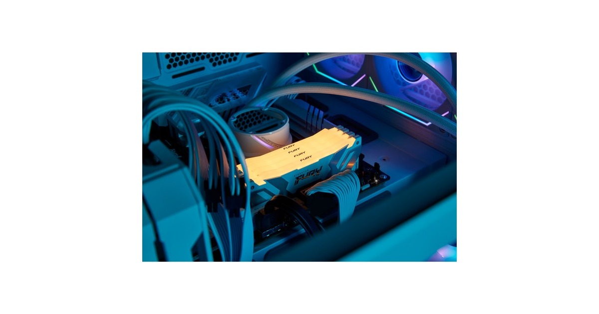 Kingston FURY DIMM 32 GB DDR5-6000 (2x 16 GB) Dual-Kit, Arbeitsspeicher(weiß, KF560C32RWAK2-32, Renegade RGB, INTEL XMP)
