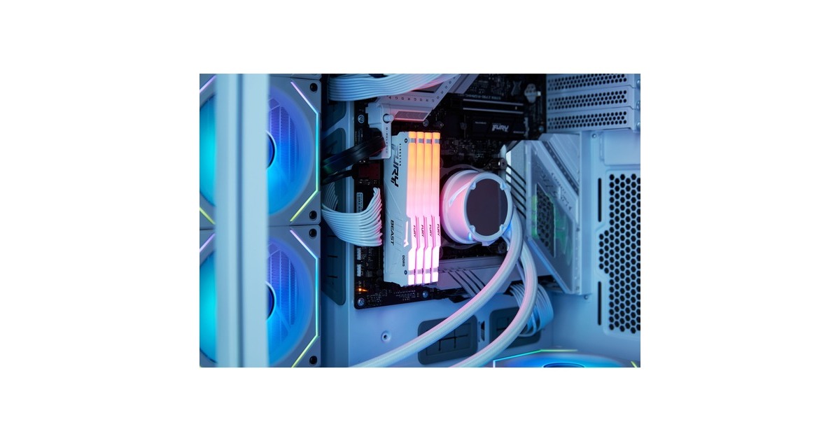 Kingston FURY DIMM 32 GB DDR5-6000, Arbeitsspeicher(weiß, KF560C40BWA-32, Beast RGB, INTEL XMP)