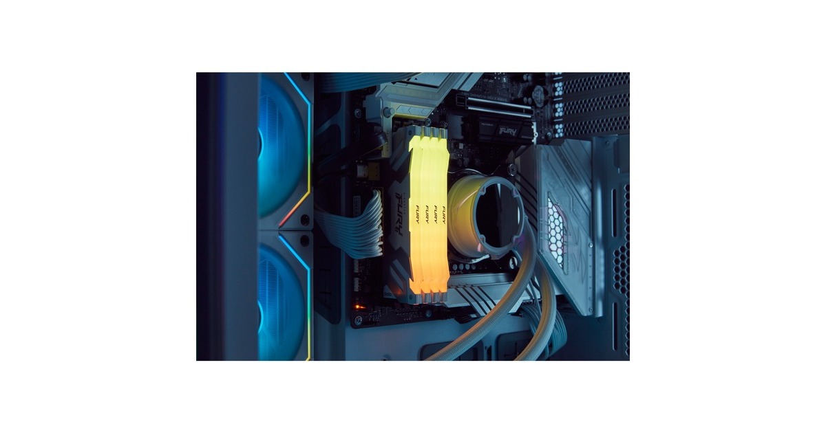 Kingston FURY DIMM 32 GB DDR5-6400 (2x 16 GB) Dual-Kit, Arbeitsspeicher(weiß, KF564C32RWAK2-32, Renegade RGB, INTEL XMP)