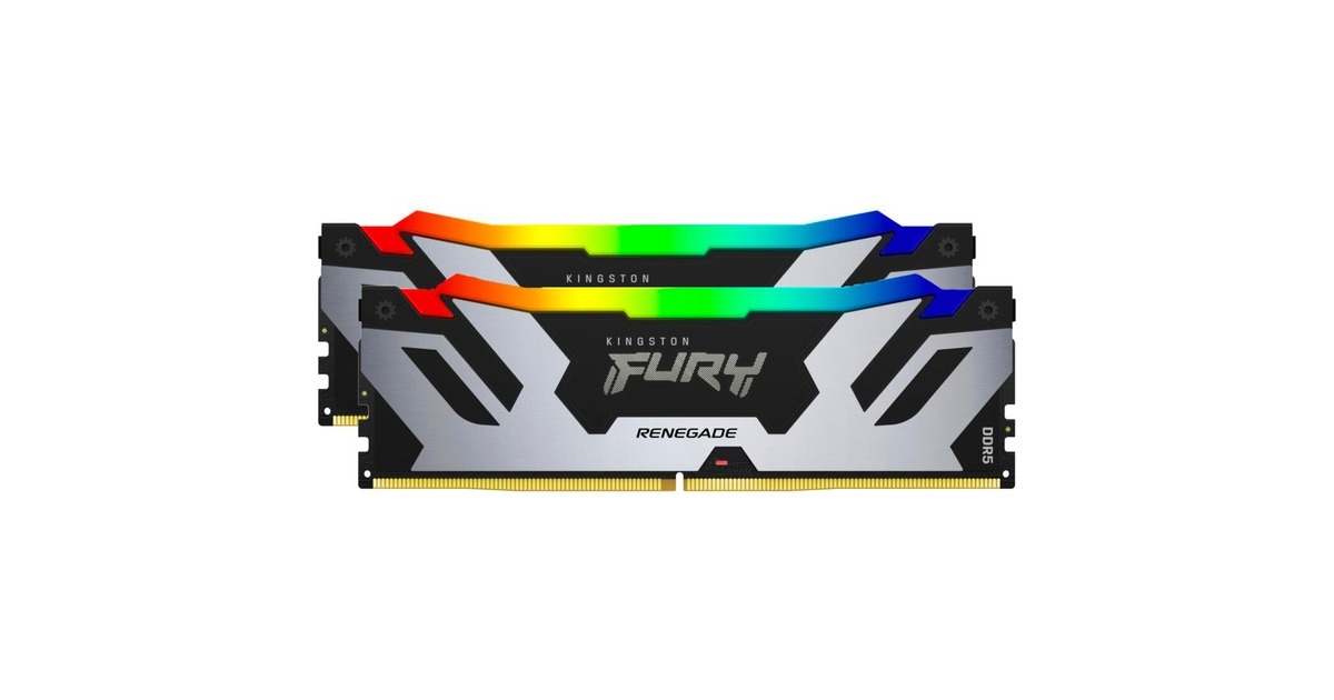 Kingston FURY DIMM 32 GB DDR5-6800 (2x 16 GB) Dual-Kit, Arbeitsspeicher(schwarz/silber, KF568C36RSAK2-32, Fury Renegade Silver, INTEL XMP)