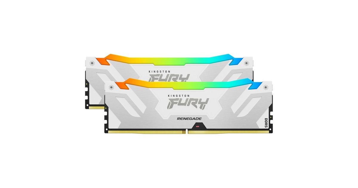Kingston FURY DIMM 32 GB DDR5-6800 (2x 16 GB) Dual-Kit, Arbeitsspeicher(weiß, KF568C36RWAK2-32, Renegade RGB, INTEL XMP)
