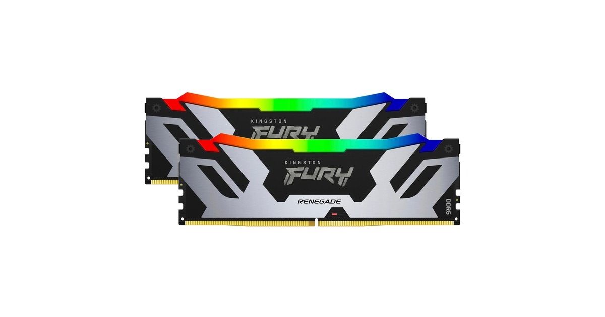 Kingston FURY DIMM 32 GB DDR5-7200 (2x 16 GB) Dual-Kit, Arbeitsspeicher(schwarz/silber, KF572C38RSAK2-32, Fury Renegade RGB, INTEL XMP)