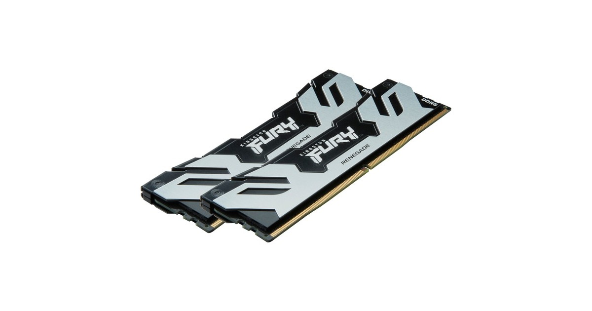 Kingston FURY DIMM 32 GB DDR5-7200 (2x 16 GB) Dual-Kit, Arbeitsspeicher(schwarz/silber, KF572C38RSK2-32, Fury Renegade Silver, INTEL XMP)