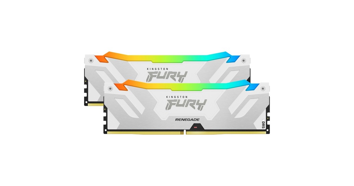 Kingston FURY DIMM 32 GB DDR5-7200 (2x 16 GB) Dual-Kit, Arbeitsspeicher(weiß, KF572C38RWAK2-32, Renegade RGB, INTEL XMP)
