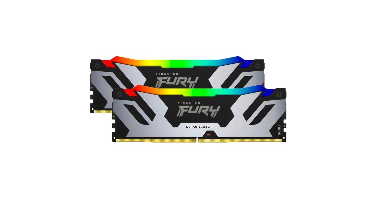 Kingston FURY DIMM 32 GB DDR5-7600 (2x 16 GB) Dual-Kit, Arbeitsspeicher(schwarz, KF576C38RSAK2-32, Renegade RGB XMP, INTEL XMP)