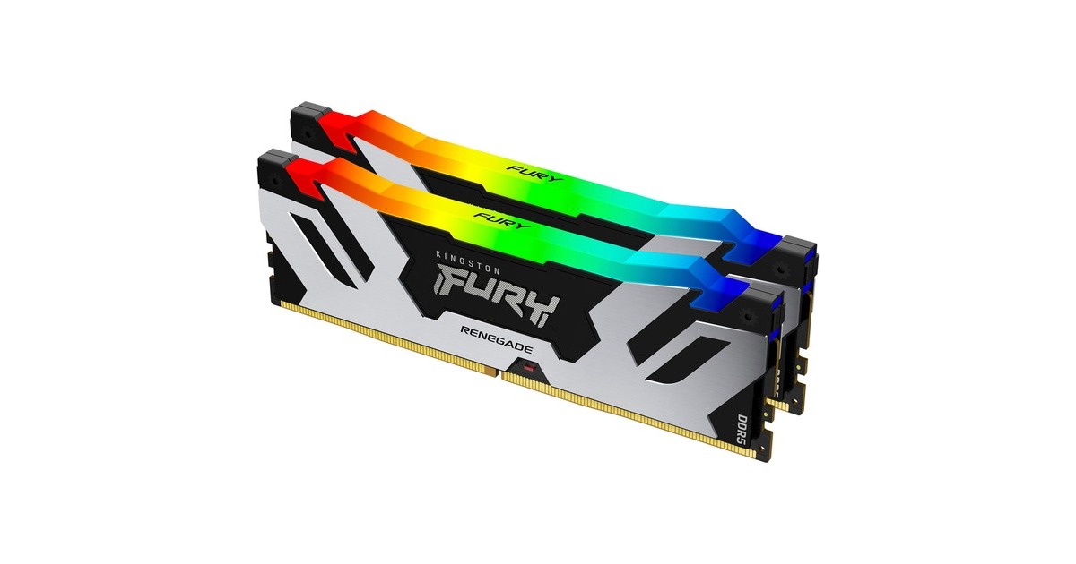 Kingston FURY DIMM 32 GB DDR5-7600 (2x 16 GB) Dual-Kit, Arbeitsspeicher(schwarz, KF576C38RSAK2-32, Renegade RGB XMP, INTEL XMP)