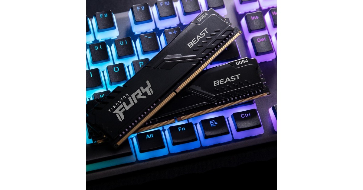 Kingston FURY DIMM 64 GB DDR4-3600 (2x 32 GB) Dual-Kit, Arbeitsspeicher(schwarz, KF436C18BBK2/64, Beast, INTEL XMP)