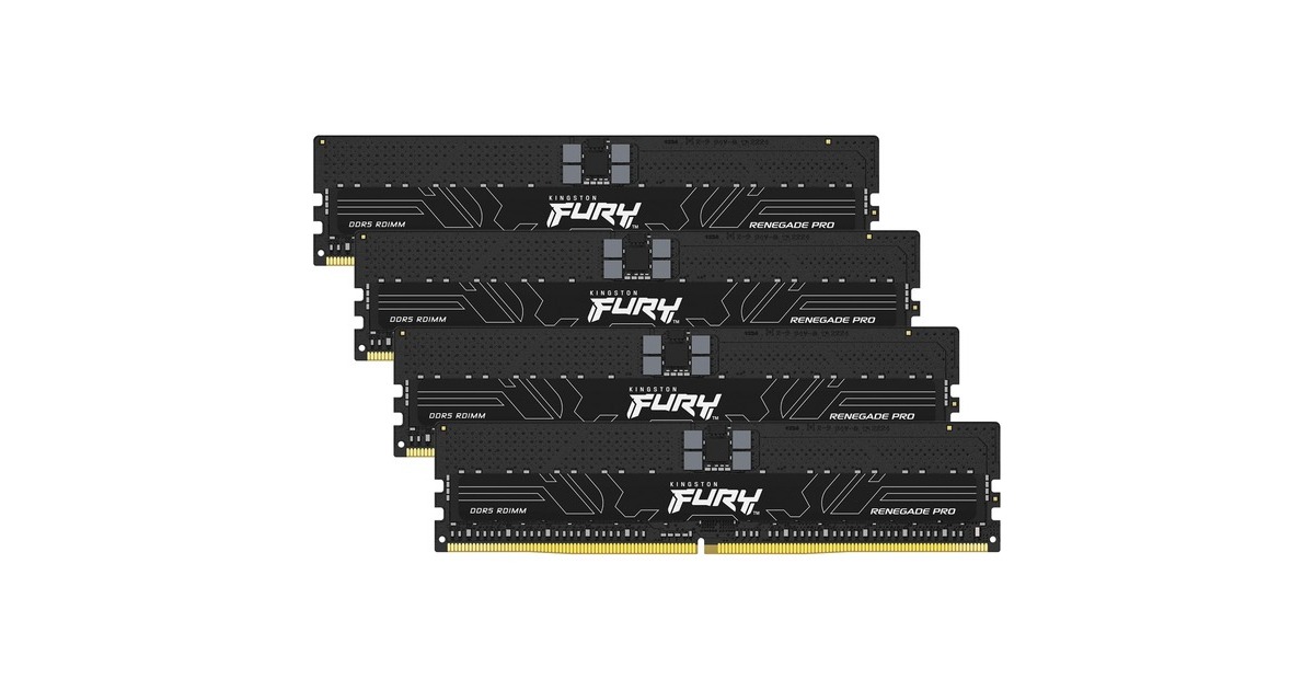 Kingston FURY DIMM 64 GB DDR5-4800 (4x 16 GB) Quad-Kit, Arbeitsspeicher(schwarz, KF548R36RBK4-64, Renegade PRO, INTEL XMP)