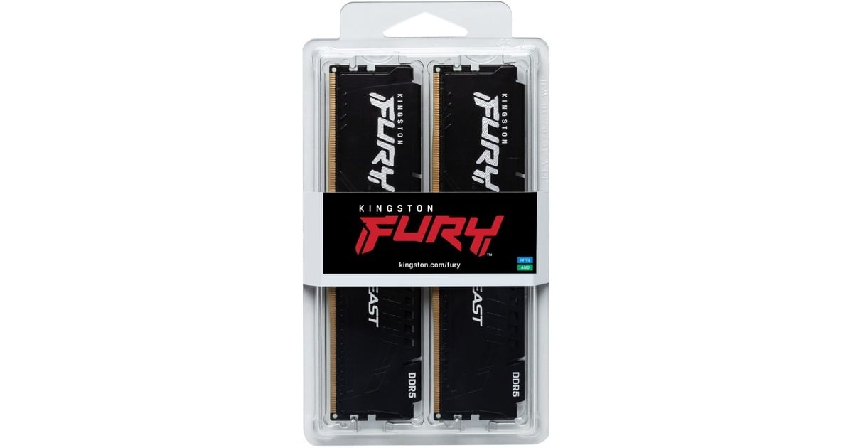 Kingston FURY DIMM 64 GB DDR5-6000 (2x 32 GB) Dual-Kit, Arbeitsspeicher(schwarz, KF560C36BBEK2-64, Beast, AMD EXPO)