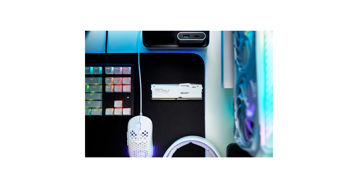 Kingston FURY DIMM 64 GB DDR5-6000 (2x 32 GB) Dual-Kit, Arbeitsspeicher(weiß, KF560C36BWEAK2-64, Beast RGB, INTEL XMP, AMD EXPO)