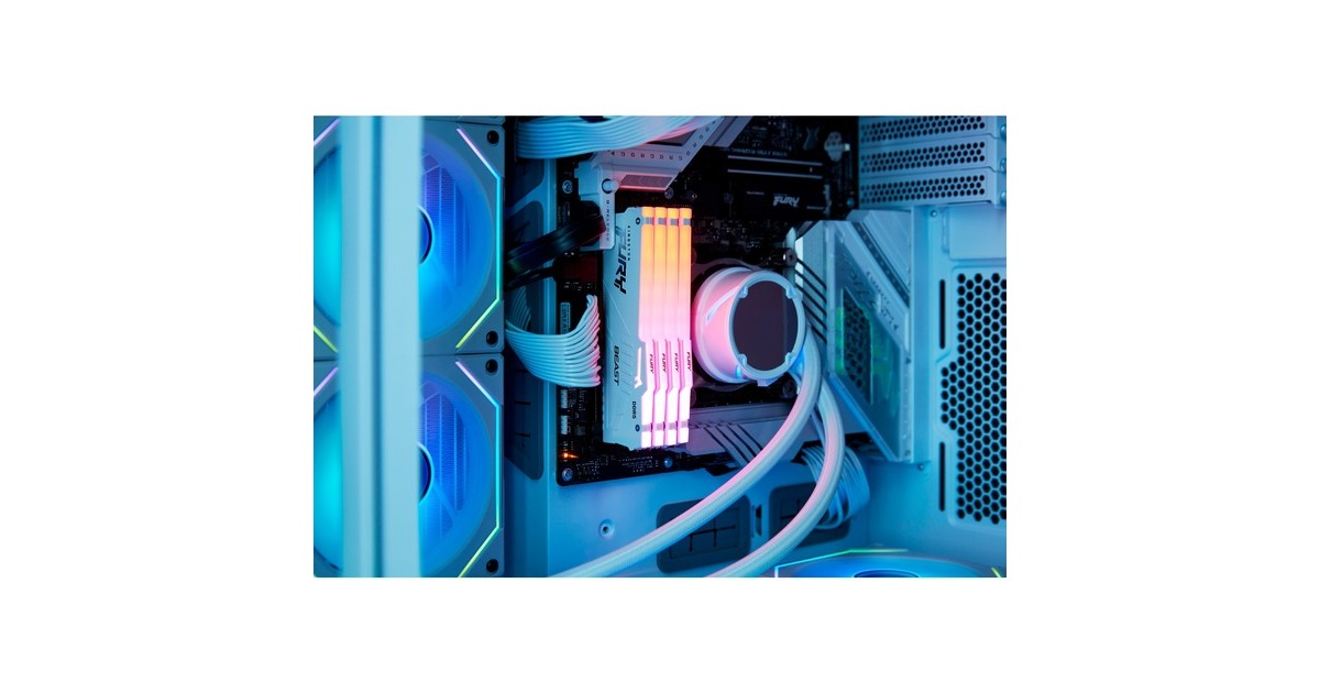 Kingston FURY DIMM 64 GB DDR5-6000 (2x 32 GB) Dual-Kit, Arbeitsspeicher(weiß, KF560C36BWEAK2-64, Beast RGB, INTEL XMP, AMD EXPO)