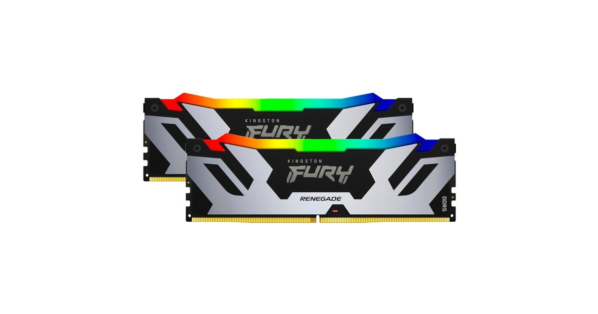 Kingston FURY DIMM 64 GB DDR5-6400 (2x 32 GB) Dual-Kit, Arbeitsspeicher(schwarz, KF564C32RSAK2-64, Renegade RGB XMP, INTEL XMP)