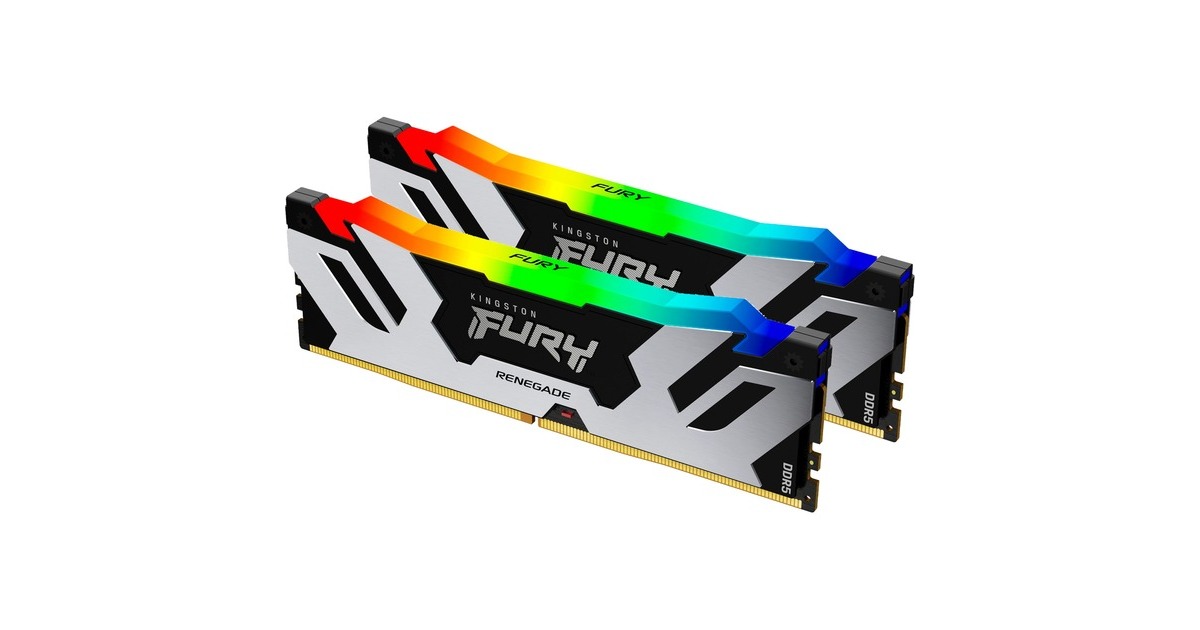 Kingston FURY DIMM 64 GB DDR5-6400 (2x 32 GB) Dual-Kit, Arbeitsspeicher(schwarz, KF564C32RSAK2-64, Renegade RGB XMP, INTEL XMP)