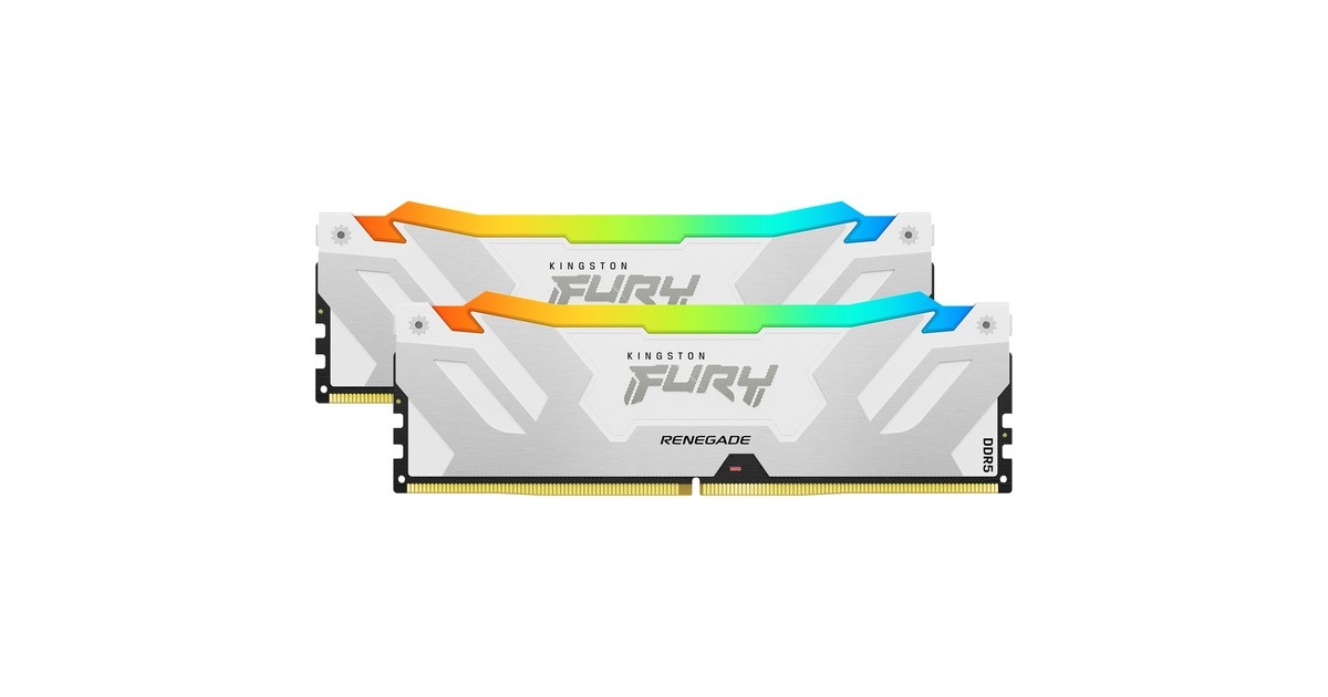Kingston FURY DIMM 64 GB DDR5-6400 (2x 32 GB) Dual-Kit, Arbeitsspeicher(weiß, KF564C32RWAK2-64, Renegade RGB XMP, INTEL XMP)
