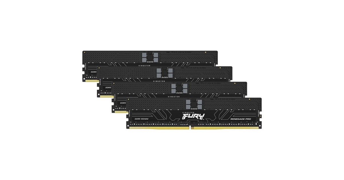 Kingston FURY DIMM 64 GB DDR5-6400 (4x 16 GB) Quad-Kit, Arbeitsspeicher(schwarz, KF564R32RBEK4-64, Renegade Pro, INTEL XMP, AMD EXPO) Kingston FURY DIMM 64 GB DDR5-6400 (4x 16 GB) Quad-Kit, Arbeitsspeicher(schwarz, KF564R32RBEK4-64, Renegade Pro, INTEL XMP, AMD EXPO)