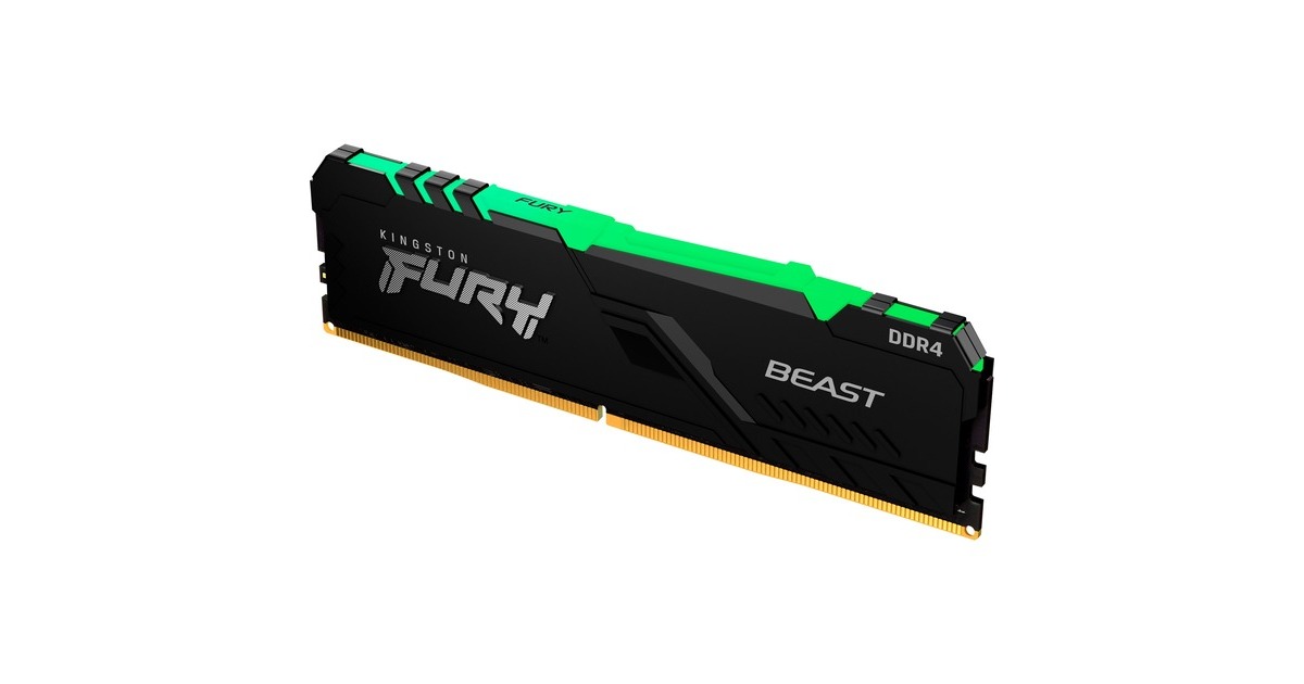Kingston FURY DIMM 8 GB DDR4-3200, Arbeitsspeicher(schwarz, KF432C16BBA/8, Beast RGB, INTEL XMP)