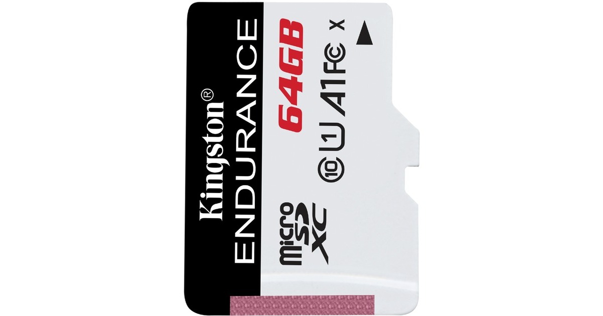 Kingston High Endurance 64 GB microSDXC, Speicherkarte(weiß/schwarz, UHS-I U1, Class 10)