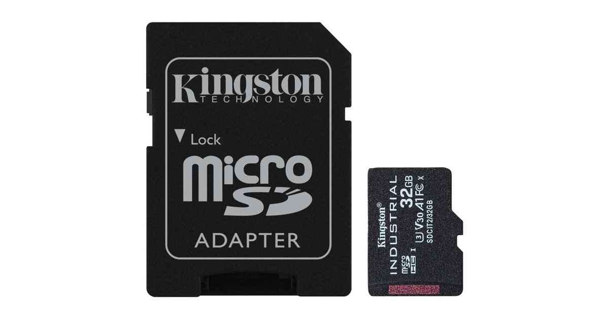 Kingston Industrial 32 GB microSDHC, Speicherkarte(schwarz, UHS-I U3, Class 10, V30, A1)