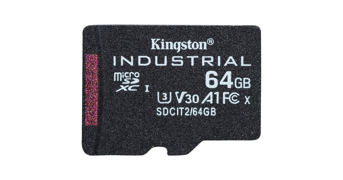 Kingston Industrial 64 GB microSDHC, Speicherkarte(schwarz, UHS-I U3, Class 10, V30, A1)