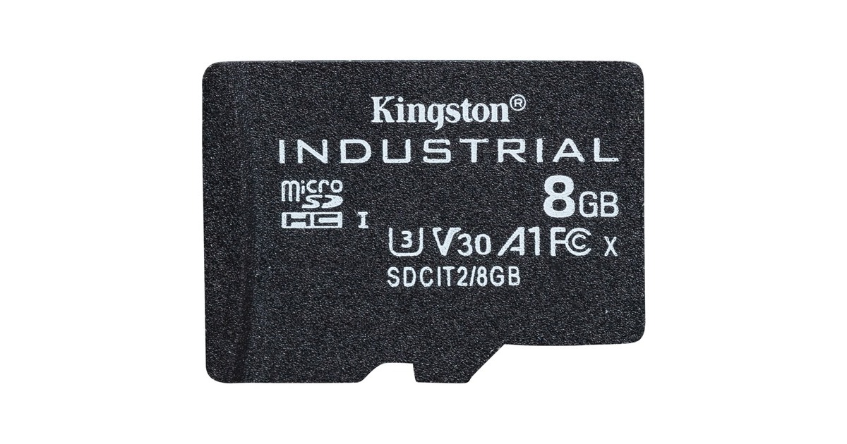 Kingston Industrial 8 GB microSDHC, Speicherkarte(schwarz, UHS-I U3, Class 10, V30, A1)