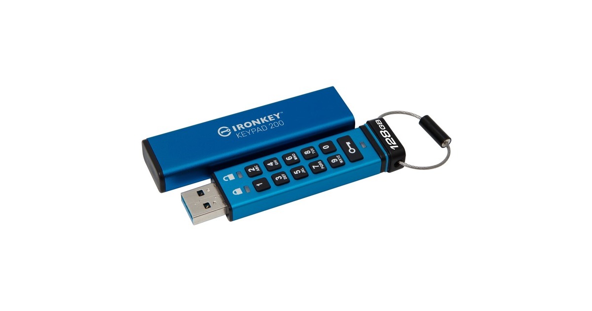 Kingston IronKey Keypad 200 128 GB, USB-Stick(USB-A 3.2 Gen 1)