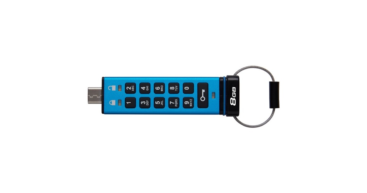 Kingston IronKey Keypad 200 8 GB, USB-Stick(USB-C 3.2 Gen 1)