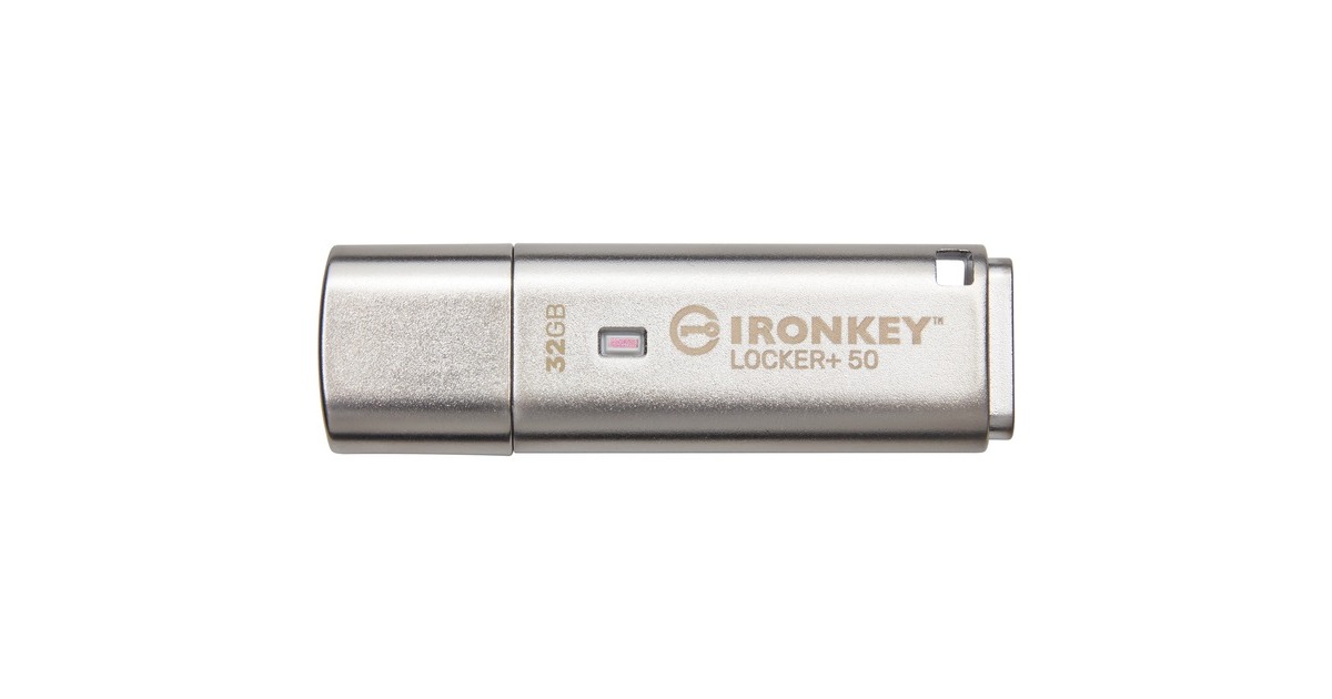 Kingston IronKey Locker+ 50 32 GB, USB-Stick(aluminium, USB-A 3.2 Gen 1)
