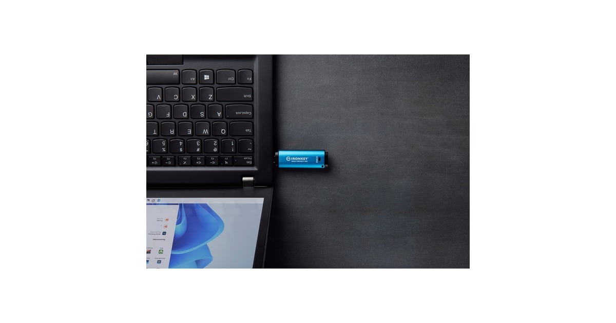 Kingston IronKey Vault Privacy 50 128 GB, USB-Stick(hellblau/schwarz, USB-C 3.2 Gen 1)