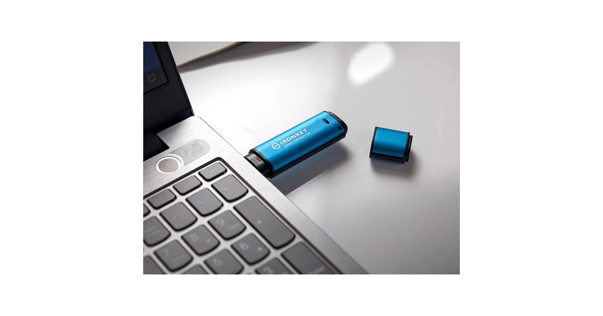 Kingston IronKey Vault Privacy 50 256 GB, USB-Stick(hellblau/schwarz, USB-A 3.2 Gen 1)