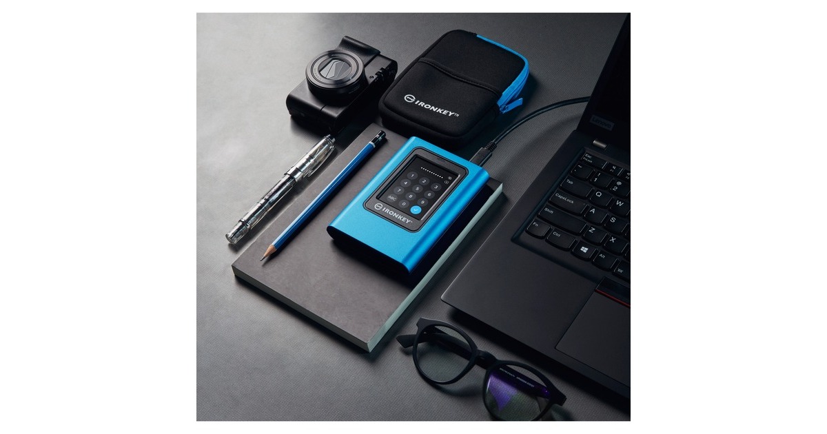 Kingston IronKey Vault Privacy 80 1,92 TB, Externe SSD(blau/schwarz, USB-C 3.2 Gen 1 (5 Gbit/s))