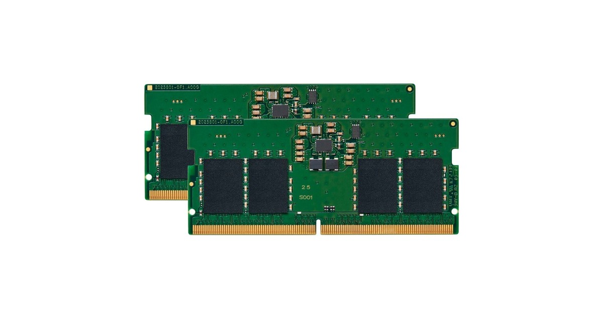 Kingston SO-DIMM 32 GB DDR5-4800 (2x 16 GB) Dual-Kit, Arbeitsspeicher(grün, KVR48S40BS8K2-32, Value RAM)